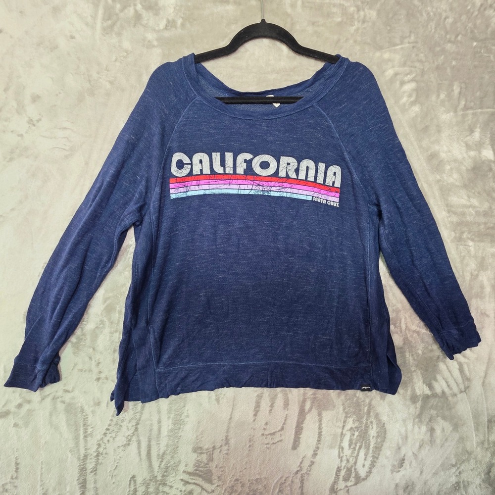 Techstyles California Santa Cruz Graphic Sweatshirt Navy Blue Heather Large
